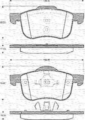 MAGNETI MARELLI 363702161108 Комплект гальмівних колодок, дискове гальмо