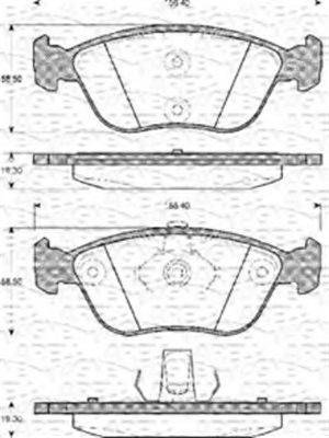 MAGNETI MARELLI 363702161117 Комплект гальмівних колодок, дискове гальмо