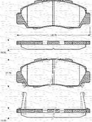 MAGNETI MARELLI 363702161130 Комплект гальмівних колодок, дискове гальмо