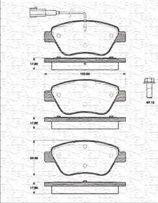 MAGNETI MARELLI 363702161160 Комплект гальмівних колодок, дискове гальмо