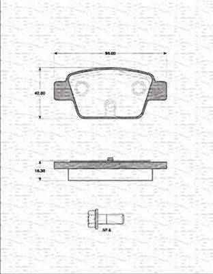 MAGNETI MARELLI 363702161163 Комплект гальмівних колодок, дискове гальмо