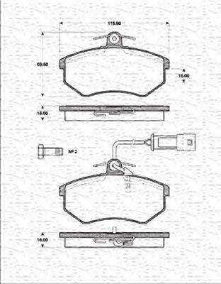 MAGNETI MARELLI 363702161179 Комплект гальмівних колодок, дискове гальмо