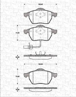 MAGNETI MARELLI 363702161191 Комплект гальмівних колодок, дискове гальмо