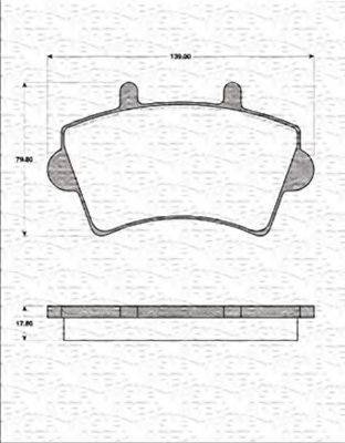 MAGNETI MARELLI 363702161222 Комплект гальмівних колодок, дискове гальмо