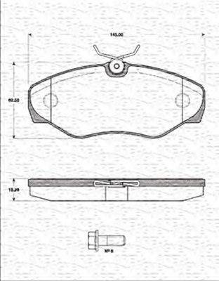 MAGNETI MARELLI 363702161227 Комплект гальмівних колодок, дискове гальмо