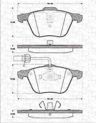 MAGNETI MARELLI 363702161228 Комплект гальмівних колодок, дискове гальмо