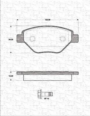 MAGNETI MARELLI 363702161247 Комплект гальмівних колодок, дискове гальмо