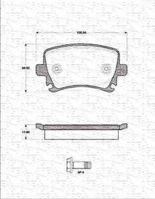 MAGNETI MARELLI 363702161251 Комплект гальмівних колодок, дискове гальмо