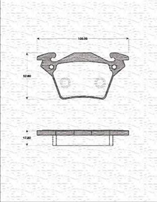 MAGNETI MARELLI 363702161263 Комплект гальмівних колодок, дискове гальмо