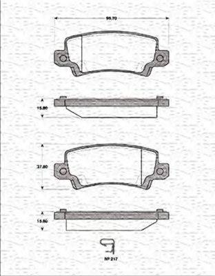 MAGNETI MARELLI 363702161276 Комплект гальмівних колодок, дискове гальмо