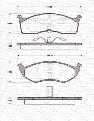 MAGNETI MARELLI 363702161284 Комплект гальмівних колодок, дискове гальмо