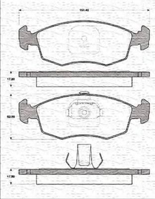 MAGNETI MARELLI 363702161308 Комплект гальмівних колодок, дискове гальмо