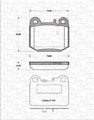 MAGNETI MARELLI 363702161311 Комплект гальмівних колодок, дискове гальмо