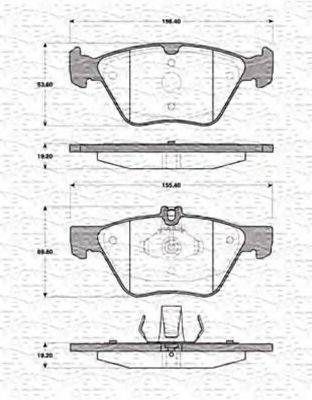 MAGNETI MARELLI 363702161316 Комплект гальмівних колодок, дискове гальмо