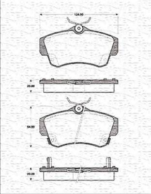 MAGNETI MARELLI 363702161337 Комплект гальмівних колодок, дискове гальмо