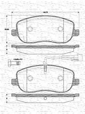 MAGNETI MARELLI 363702161436 Комплект гальмівних колодок, дискове гальмо