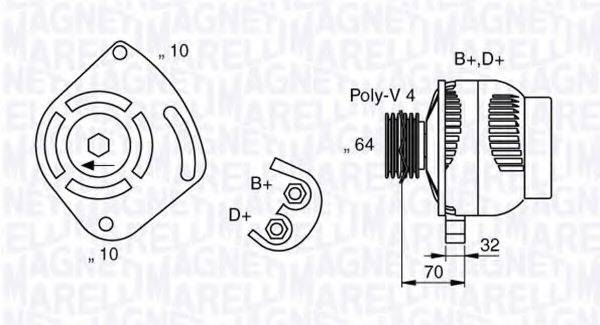 MAGNETI MARELLI 063321919010 Генератор