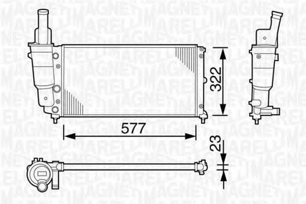 MAGNETI MARELLI 350213114000 Радіатор, охолодження двигуна