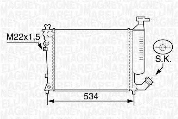 MAGNETI MARELLI 350213118900 Радіатор, охолодження двигуна