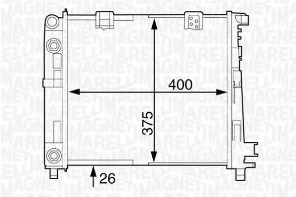 MAGNETI MARELLI 350213125600 Радіатор, охолодження двигуна