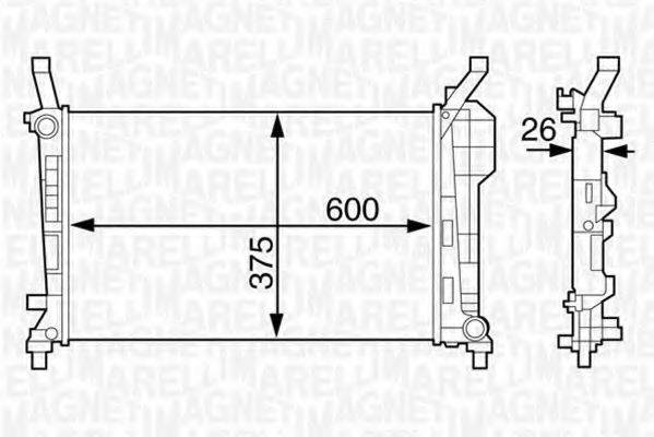 MAGNETI MARELLI 350213126200 Радіатор, охолодження двигуна