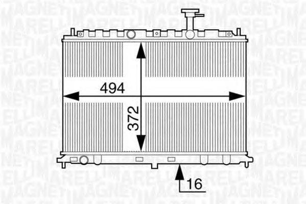 MAGNETI MARELLI 350213128300 Радіатор, охолодження двигуна