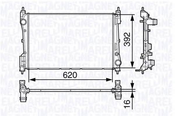 MAGNETI MARELLI 350213131500 Радіатор, охолодження двигуна