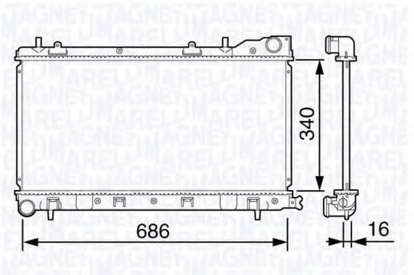 MAGNETI MARELLI 350213132500 Радіатор, охолодження двигуна