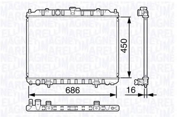 MAGNETI MARELLI 350213135200 Радіатор, охолодження двигуна