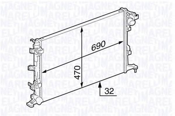 MAGNETI MARELLI 350213139000 Радіатор, охолодження двигуна