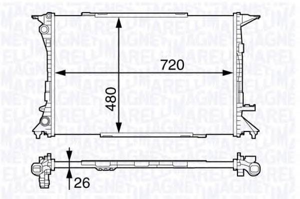 MAGNETI MARELLI 350213139400 Радіатор, охолодження двигуна