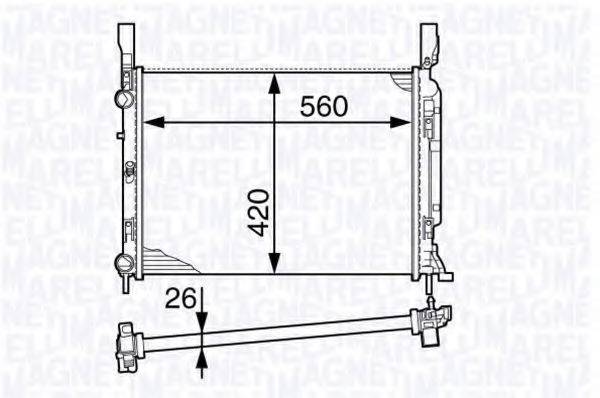 MAGNETI MARELLI 350213142600 Радіатор, охолодження двигуна