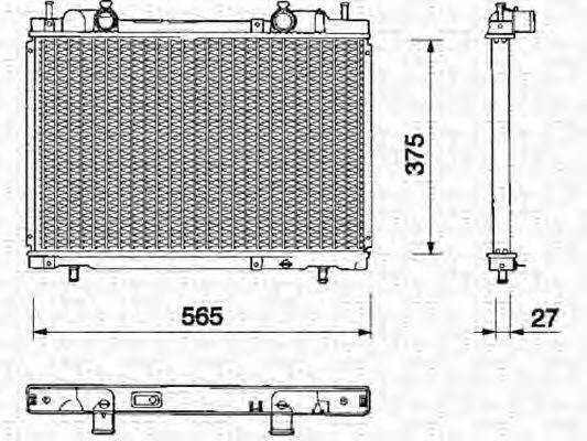 MAGNETI MARELLI 350213143000 Радіатор, охолодження двигуна