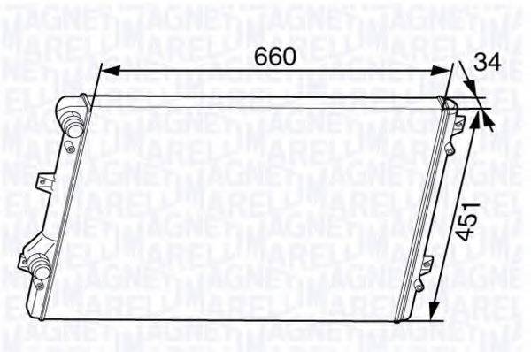 MAGNETI MARELLI 350213144300 Радіатор, охолодження двигуна