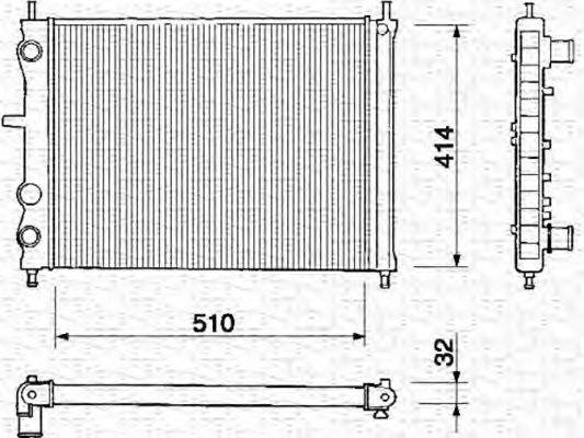 MAGNETI MARELLI 350213150000 Радіатор, охолодження двигуна