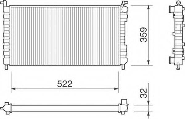 MAGNETI MARELLI 350213258000 Радіатор, охолодження двигуна