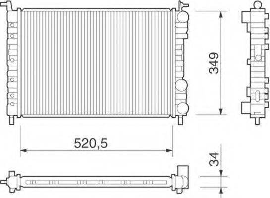 MAGNETI MARELLI 350213260000 Радіатор, охолодження двигуна