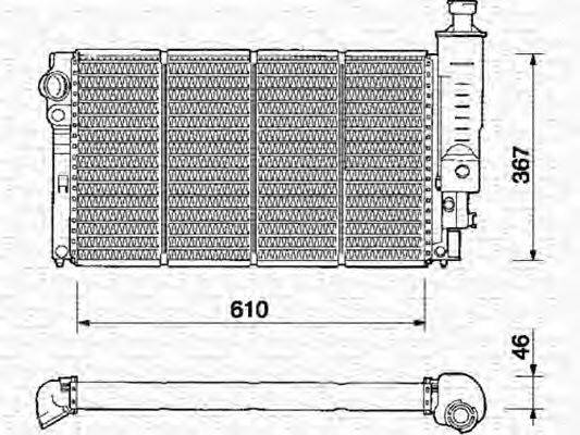 MAGNETI MARELLI 350213341000 Радіатор, охолодження двигуна