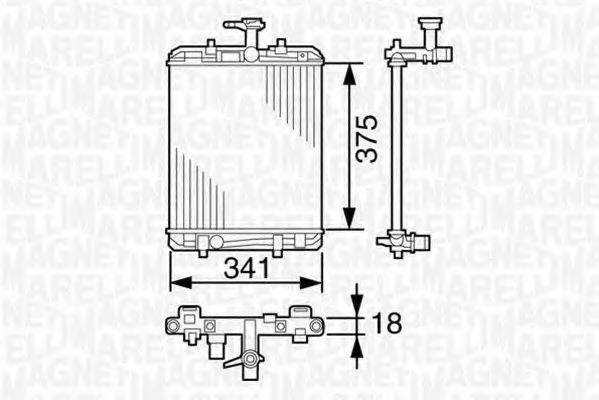 MAGNETI MARELLI 350213390000 Радіатор, охолодження двигуна