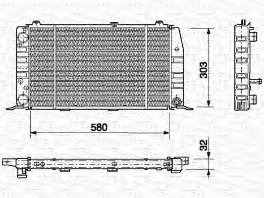 MAGNETI MARELLI 350213401000 Радіатор, охолодження двигуна