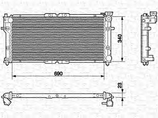 MAGNETI MARELLI 350213518000 Радіатор, охолодження двигуна