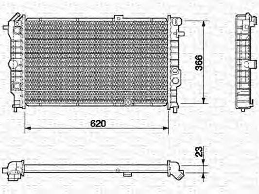 MAGNETI MARELLI 350213592000 Радіатор, охолодження двигуна