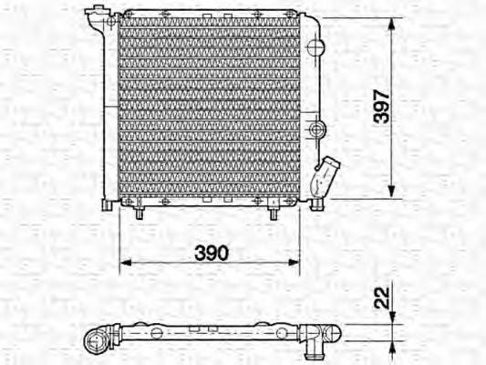 MAGNETI MARELLI 350213615000 Радіатор, охолодження двигуна