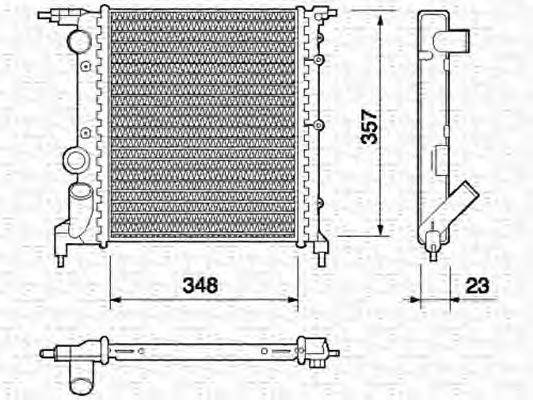 MAGNETI MARELLI 350213618000 Радіатор, охолодження двигуна