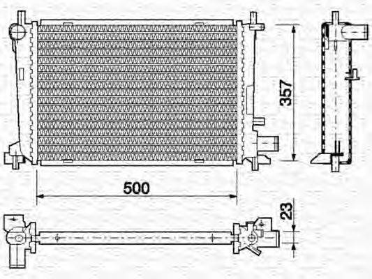 MAGNETI MARELLI 350213711000 Радіатор, охолодження двигуна