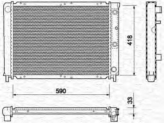 MAGNETI MARELLI 350213736000 Радіатор, охолодження двигуна