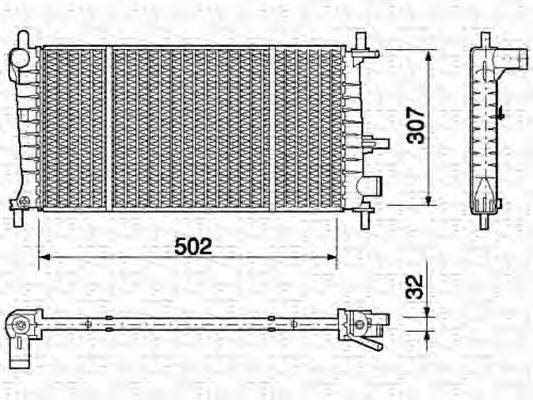 MAGNETI MARELLI 350213748000 Радіатор, охолодження двигуна