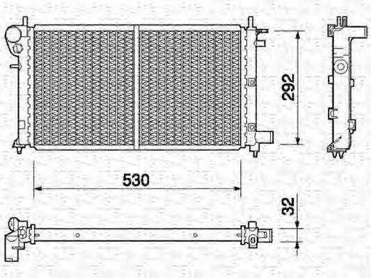 MAGNETI MARELLI 350213757000 Радіатор, охолодження двигуна