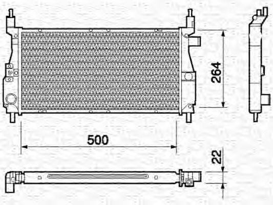 MAGNETI MARELLI 350213759000 Радіатор, охолодження двигуна