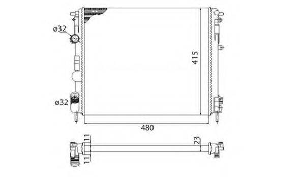 MAGNETI MARELLI 350213103503 Радіатор, охолодження двигуна